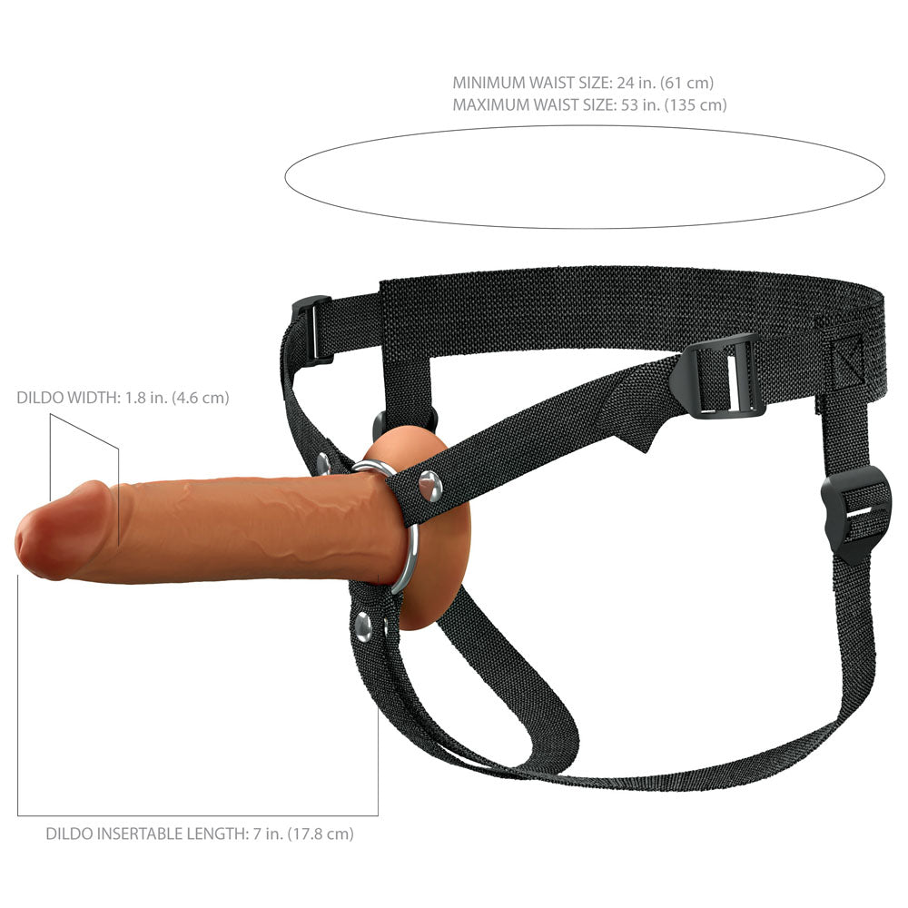 FX Elite 7'' Silicone Hollow Strap-On Tan 17.8 cm